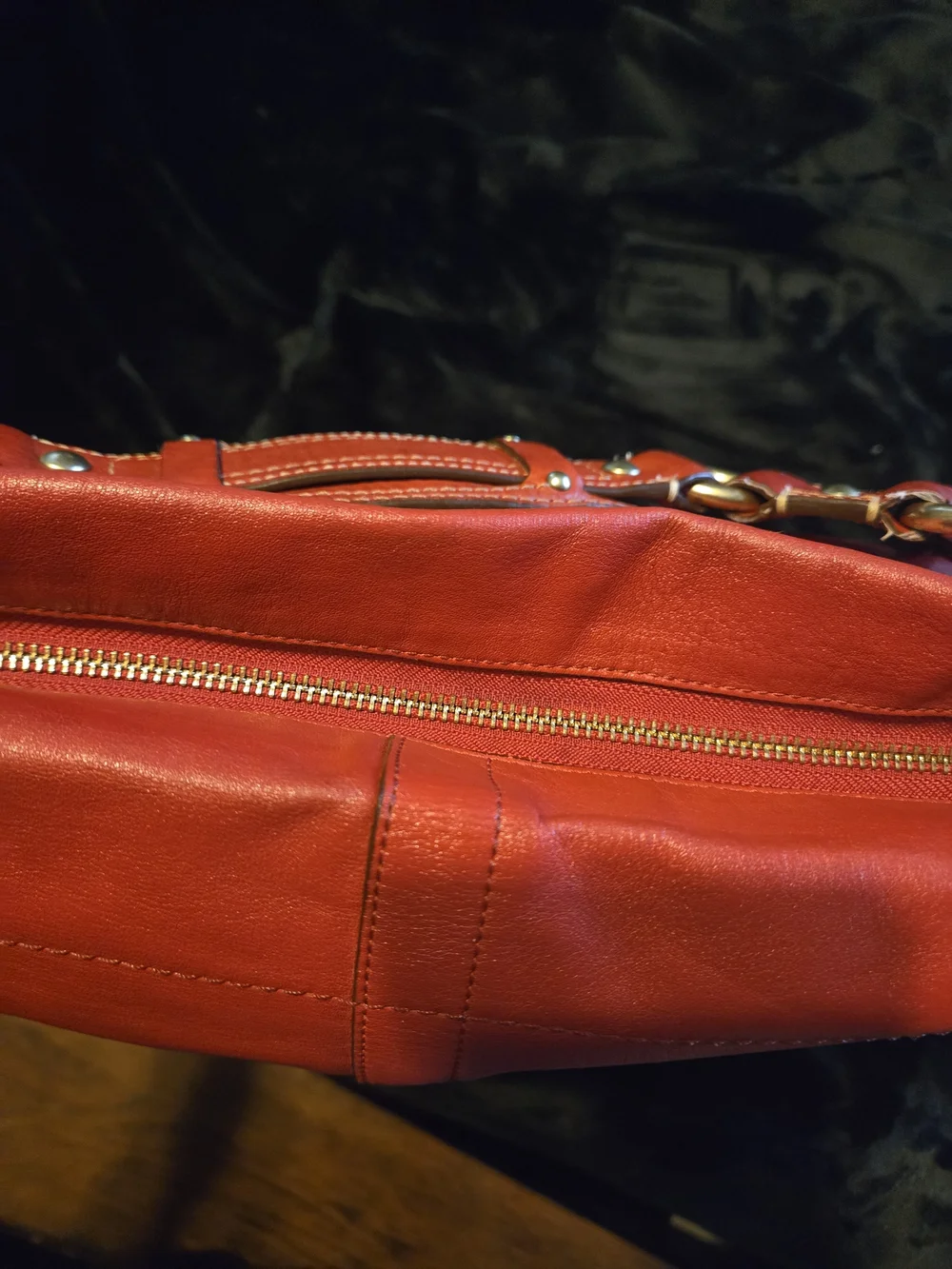 Coach Carly Large Hobo 10616 Red Nappa Leather Y2K Cherry Brass Rare 14